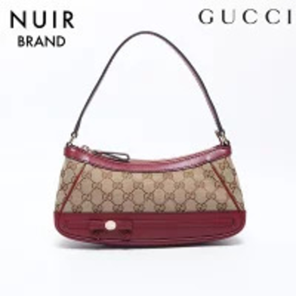 Gucci GG Canvas One Shoulder Hobo Bag Brown